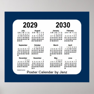 Affiche 2029-2030 Boîte de police Calendrier de l'école bl