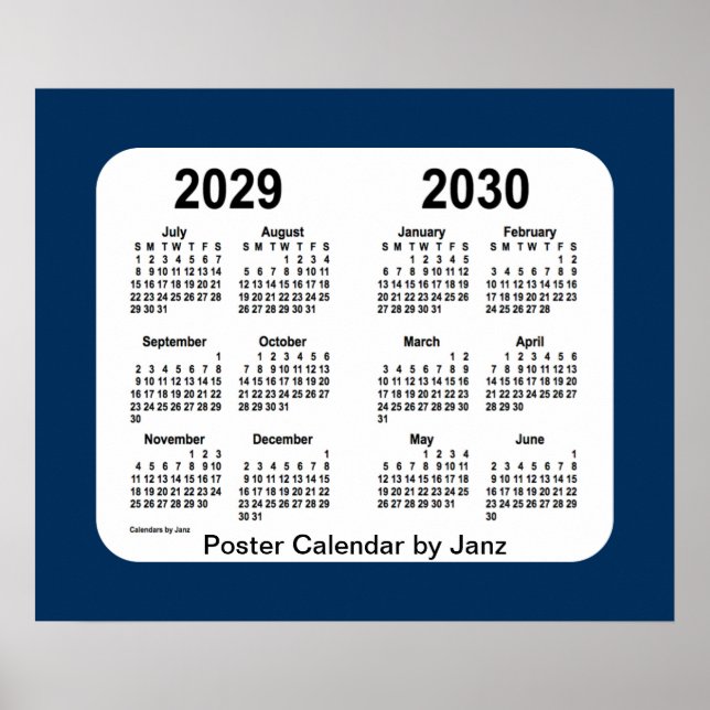 Affiche 2029-2030 Boîte de police Calendrier de l'école bl (Devant)