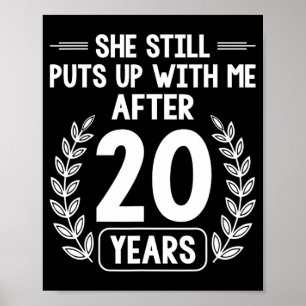 Affiche 20 Ans De Mariage Mari Funny 20e Anniversaire