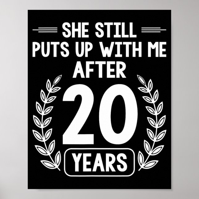 Affiche 20 Ans De Mariage Mari Funny 20e Anniversaire (Devant)