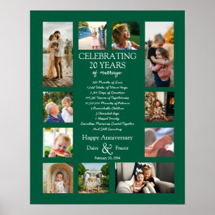 Affiche 20 ans mariage anniversaire photo collage modifiab