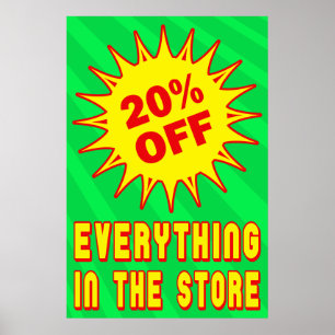 AFFICHE 20 % DE LA POSTE DE VENTE AU DÉTAIL