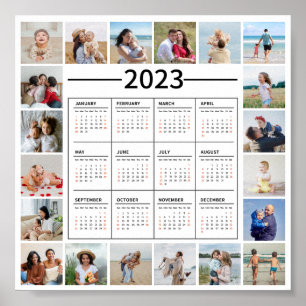 Affiche 20 Photo Collage US 2023 Calendrier annuel