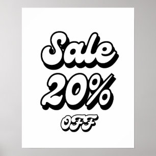 Affiche 20% Signe de vente, 20% Promo Signe, Vente importa