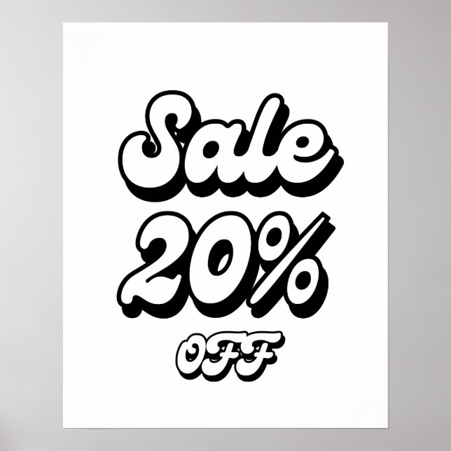 Affiche 20% Signe de vente, 20% Promo Signe, Vente importa (Devant)