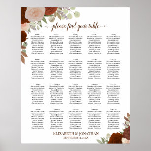 Affiche 20 Table Rustique Automne Roses Mariage Plan de Ta