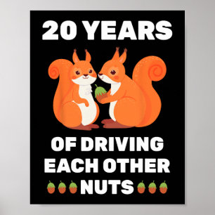 Affiche 20e 20 ans Mariage Anniversaire drôle Couple pour