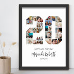 Affiche 20e anniversaire Numéro 20 Photo personnalisée Col<br><div class="desc">Célébrez le 20ème anniversaire avec cette affiche personnalisée de collage photo numéro 20. Ce cadeau personnalisable est également parfait pour un anniversaire mariage. C'est une excellente façon de présenter des souvenirs précieux de votre vie de mariage et de marié. L'affiche comporte un collage de photos qui capturent ces moments spéciaux,...</div>