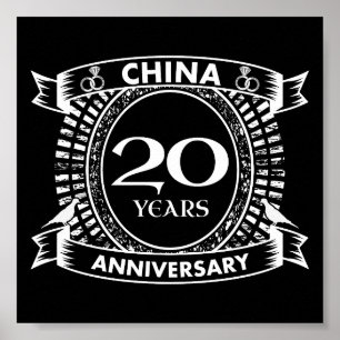 Affiche 20ème anniversaire du mariage chine