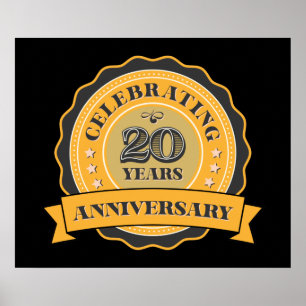 Affiche 20ème anniversaire mignon