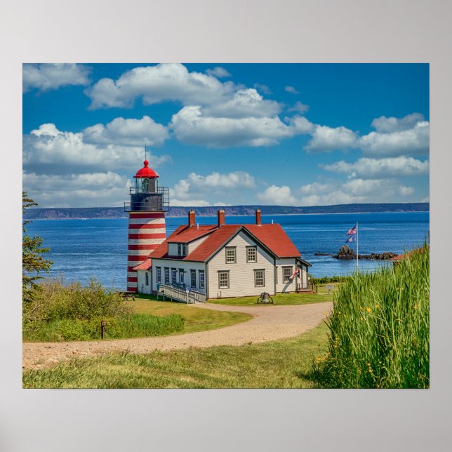 Affiche 20x16 West Quoddy Head Lighthouse, Lubec, Maine (Devant)
