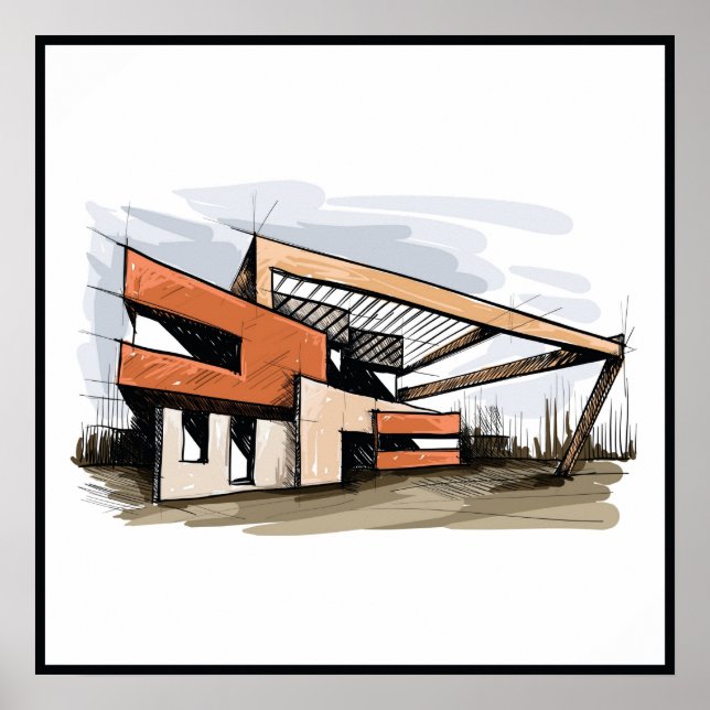 Affiche 20x20 Abstrait House Wall Art (Devant)