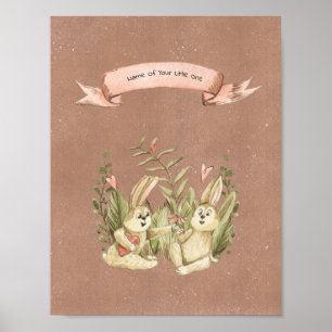 Affiche (21,6 x 27,9 cm) - Deux Lapins