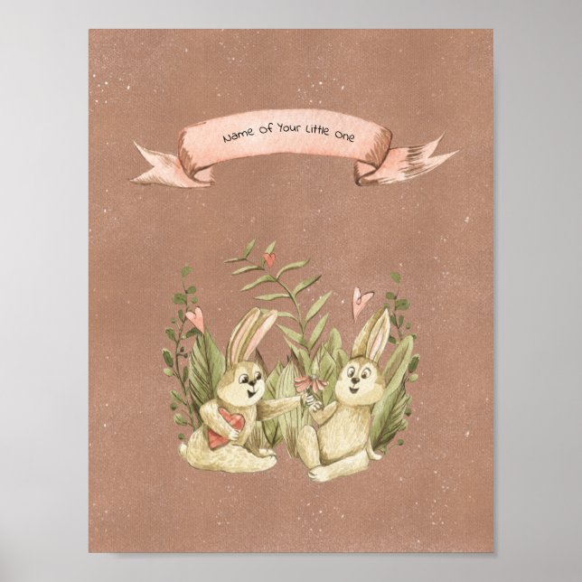 Affiche (21,6 x 27,9 cm) - Deux lapins (Devant)