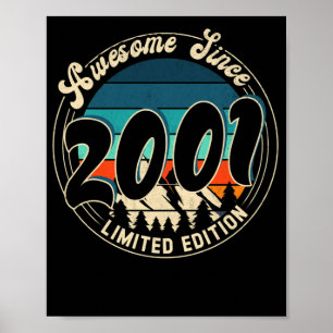 Affiche 21 ans Vintage 21ème année Anniversaire 2001