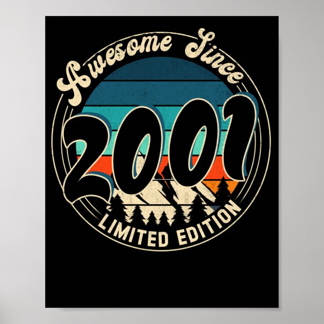 Affiche 21 ans Vintage 21ème année Anniversaire 2001 (Devant)