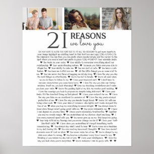 Affiche 21 raisons pour lesquelles nous vous aimons PHOTO 