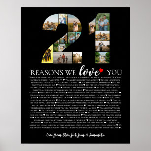 Affiche 21 raisons pour lesquelles nous vous aimons photo