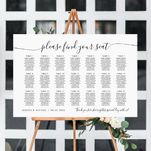 Affiche 21 Tables Modernes Trouvez Votre Siège Carte De Si