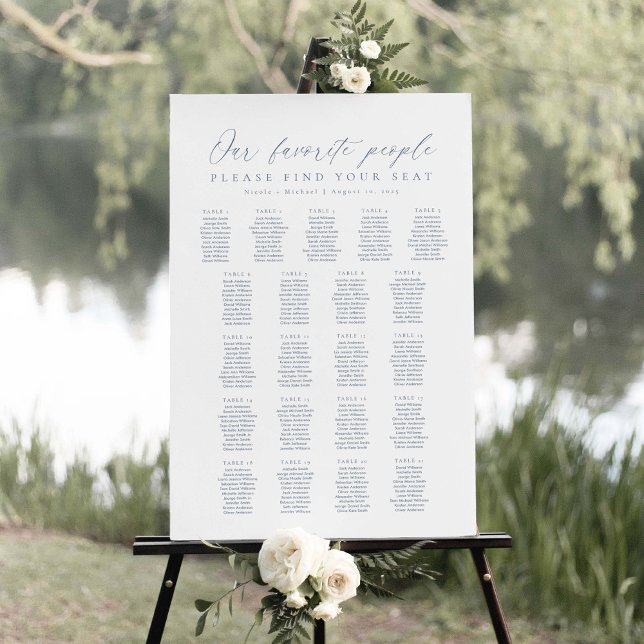 Affiche 21 Tables Plan de table de nos personnes préférées (Créateur téléchargé)