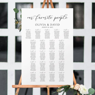 Affiche 21 Tables Plan de table de nos personnes préférées