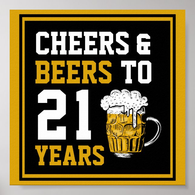 Affiche 21e anniversaire Cheers & Bières à 21 ans (Devant)