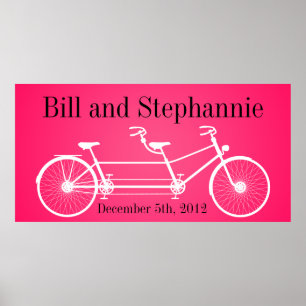 Affiche 22.5"x7.5" Personalized Banner Pink Double Bike