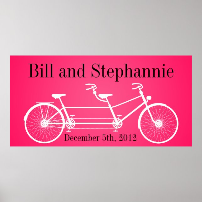 Affiche 22.5"x7.5" Personalized Banner Pink Double Bike (Devant)