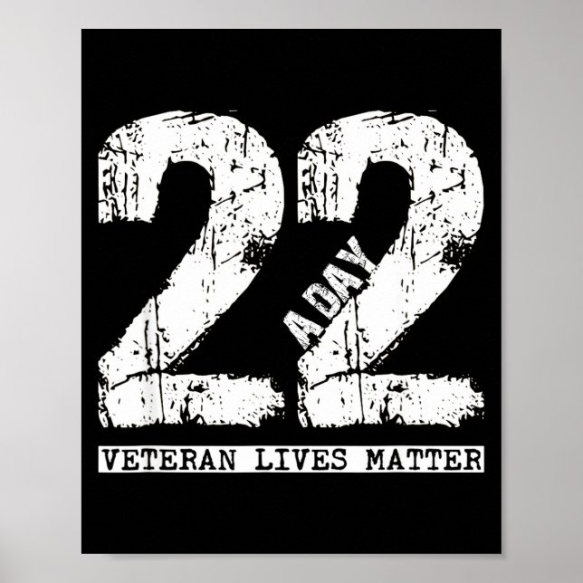 Affiche 22 A Day Veteran Shirt - 22 A Day Veteran Suicide  (Devant)