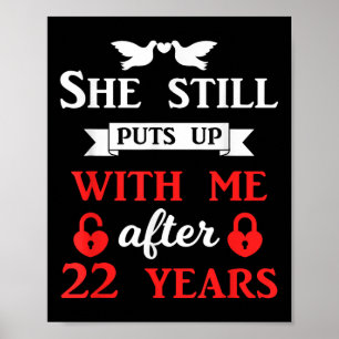 Affiche 22 Anniversaire Mariage Famille Mari Femme M