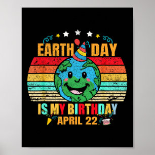 Affiche 22 Avril Joyeux Jour des terres C'est mon annivers