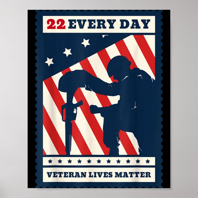 Affiche 22 Every Day Veteran Lives Veteran Suicide Awarene (Devant)