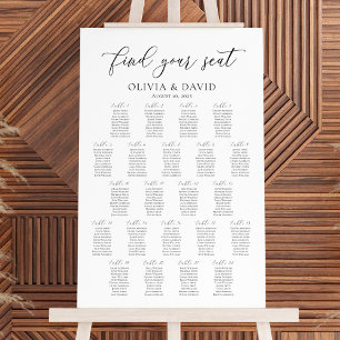 Affiche 22 Tables Élégantes Trouvez Votre Siège Carte De S