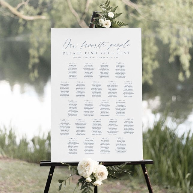 Affiche 22 Tables Notre plan de table des personnes que no (Créateur téléchargé)