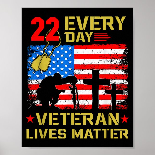 Affiche 22 Veterans A Day Veteran Suicide Prevention Aware (Devant)