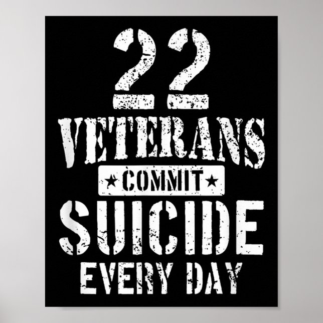 Affiche 22 vétérans en détresse se suicident chaque jour (Devant)