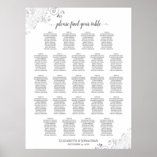 Affiche 23 Table Lacy Silver Frills Mariage Seating Chart