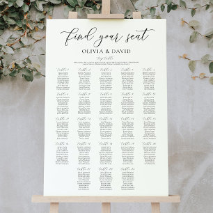 Affiche 23 Tables Élégantes Trouvez Votre Siège Carte De S