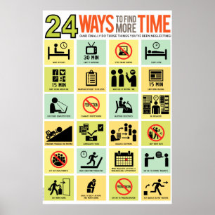 Affiche 24 manières de trouver plus de temps