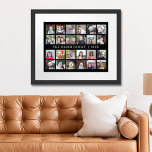 Affiche 24 Photo Collage avec nom de famille Date - noir<br><div class="desc">Une grille photo 24 avec beaucoup de place pour de nombreuses photos et du texte personnalisé. Ajoutez vos photos préférées à ce modèle amusant. Vous pouvez utiliser des photos carrés ou n'importe quelle photo pour cette grille. Pour obtenir de meilleurs résultats, recadrez vos photos en carré avant de les télécharger....</div>