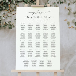 Affiche 24 Tables Merci de trouver votre place Plan de tab