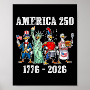 Affiche 250 années d'Amérique 1776 2026 250e anniversaire