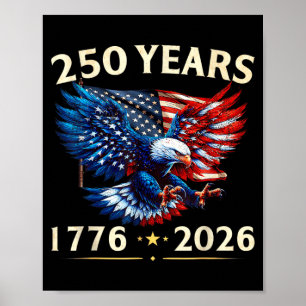 Affiche 250 Anniversaire USA Aigle Patriotique 250ème 4