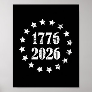 Affiche 250 ans 1776-2026 250e anniversaire, 4 juillet