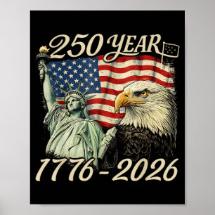 Affiche 250 Ans 1776 2026 250e Anniversaire 4 Juillet