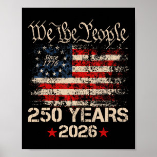 Affiche 250 Ans 1776 2026 250e Anniversaire 4 Juillet Ame