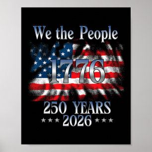 Affiche 250 Ans 1776-2026 250e Anniversaire Drapeau États-