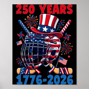 Affiche 250 ans 1776 2026 250e anniversaire Hockey sur gla