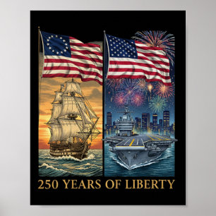 Affiche 250 Ans 1776-2026 250e Anniversaire Liberty Ships