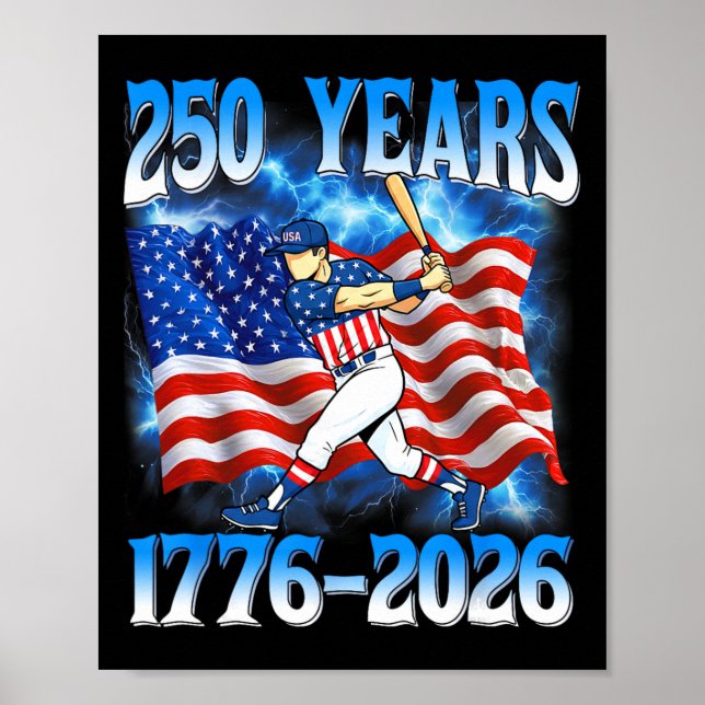 Affiche 250 Ans 1776 2026 250e Vendre Drapeau Américain 4  (Devant)